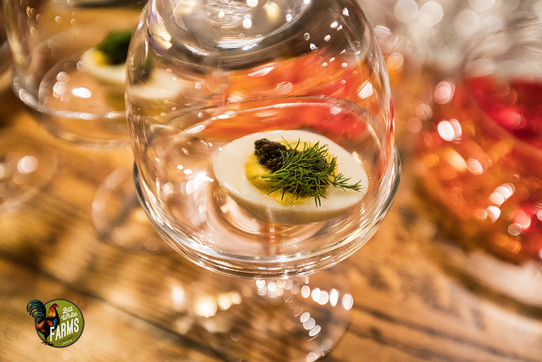 The first course was the Amuse Bouche - deviled farm egg, fresh dill, and barrel caviar.&nbsp;